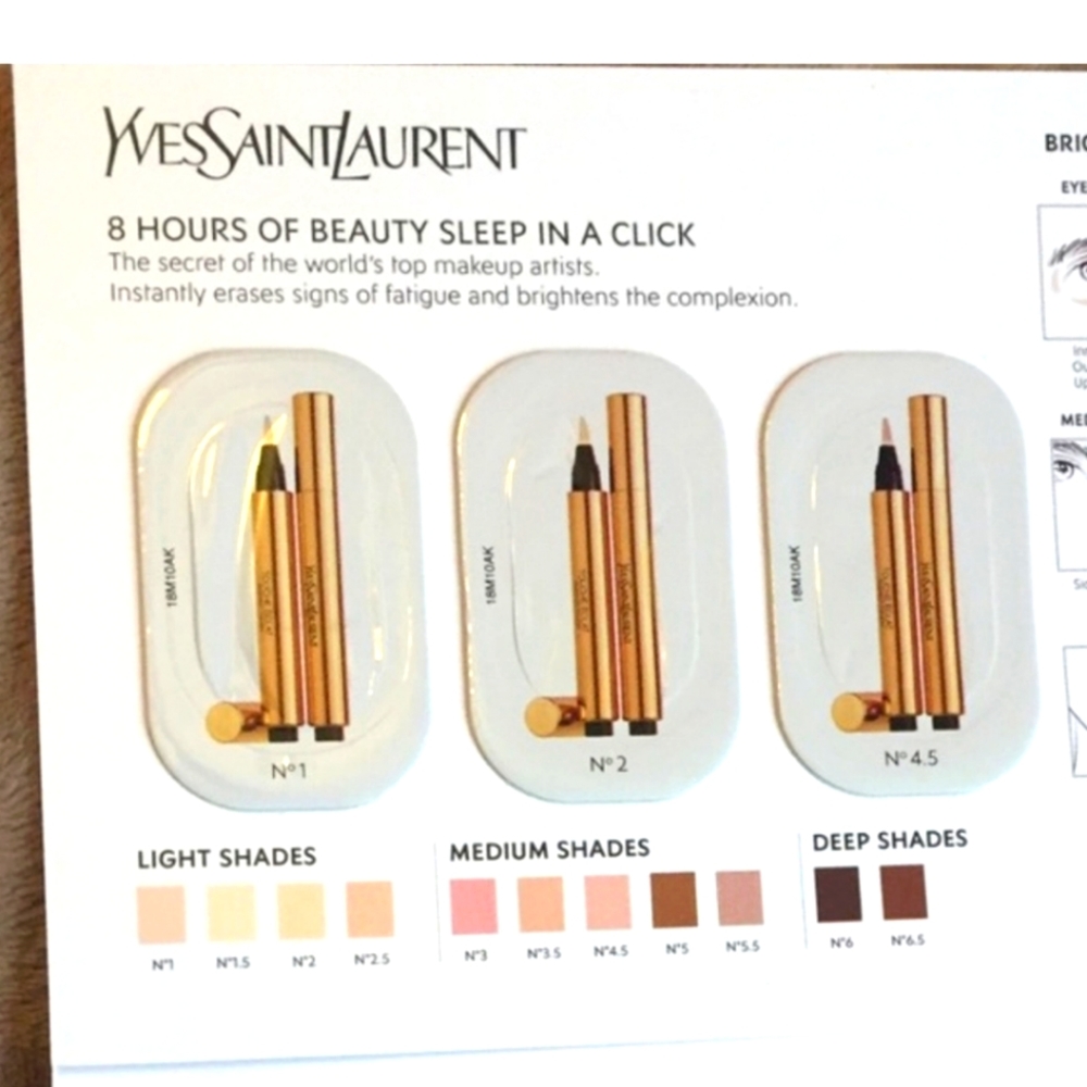 Yves Saint Laurent Touche Eclat Sample no 1 2 4.5
